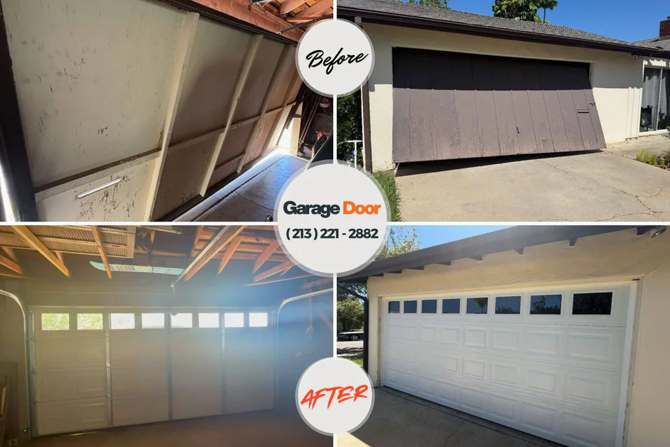 Before and after: garage door repair North Augusta, SC